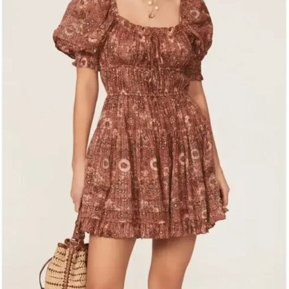 Ulla Johnson dress size 4 Juniper Puff Sleeve Mini Dress in Rosebud Crimson - Picture 4 of 8